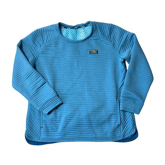 L.L. Bean Ribbed Shirt/Sweatshirt, Women's XL, Blue pull over w/ Pockets - Picture 1 of 11